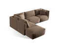 Coltar modular stanga 4 locuri, Chris-184, Micadoni Home, 295x290x80 cm, catifea, maro deschis