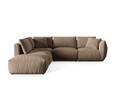 Coltar modular stanga 4 locuri, Chris-184, Micadoni Home, 295x290x80 cm, catifea, maro deschis