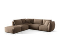 Coltar modular stanga 4 locuri, Chris-184, Micadoni Home, 295x290x80 cm, catifea, maro deschis