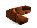 Coltar modular stanga 4 locuri, Chris-184, Micadoni Home, 295x290x80 cm, catifea, teracota
