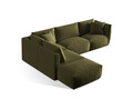 Coltar modular stanga 4 locuri, Chris-184, Micadoni Home, 295x290x80 cm, catifea, verde deschis