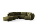 Coltar modular stanga 4 locuri, Chris-184, Micadoni Home, 295x290x80 cm, catifea, verde deschis