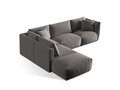 Coltar modular stanga 4 locuri, Chris-184, Micadoni Home, 295x290x80 cm, catifea, gri