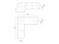 Coltar modular stanga 4 locuri, Chris-184, Micadoni Home, 295x290x80 cm, catifea, gri