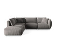 Coltar modular stanga 4 locuri, Chris-184, Micadoni Home, 295x290x80 cm, catifea, gri