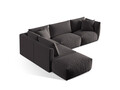 Coltar modular stanga 4 locuri, Chris-184, Micadoni Home, 295x290x80 cm, catifea, gri inchis