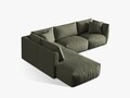 Coltar modular stanga 4 locuri, Chris-259, Micadoni Home, 295x290x80 cm, tesatura structurata chenille, verde deschis