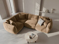 Coltar stanga 4 locuri, Chris-184, Micadoni Home, 295x210x80 cm, catifea, bej sand