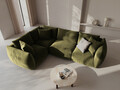 Coltar stanga 4 locuri, Chris-184, Micadoni Home, 295x210x80 cm, catifea, verde deschis