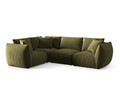 Coltar stanga 4 locuri, Chris-184, Micadoni Home, 295x210x80 cm, catifea, verde deschis