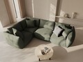 Coltar stanga 4 locuri, Chris-259, Micadoni Home, 295x210x80 cm, tesatura structurata chenille, verde deschis