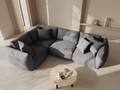 Coltar stanga 4 locuri, Chris-259, Micadoni Home, 295x210x80 cm, tesatura structurata chenille, gri beton