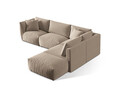 Coltar modular dreapta 4 locuri, Chris-184, Micadoni Home, 295x290x80 cm, catifea, ecru