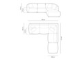 Coltar modular dreapta 4 locuri, Chris-184, Micadoni Home, 295x290x80 cm, catifea, bej sand