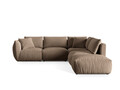 Coltar modular dreapta 4 locuri, Chris-184, Micadoni Home, 295x290x80 cm, catifea, maro deschis