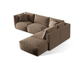 Coltar modular dreapta 4 locuri, Chris-184, Micadoni Home, 295x290x80 cm, catifea, maro deschis