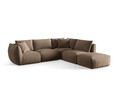 Coltar modular dreapta 4 locuri, Chris-184, Micadoni Home, 295x290x80 cm, catifea, maro deschis