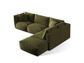 Coltar modular dreapta 4 locuri, Chris-184, Micadoni Home, 295x290x80 cm, catifea, verde deschis