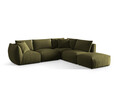 Coltar modular dreapta 4 locuri, Chris-184, Micadoni Home, 295x290x80 cm, catifea, verde deschis