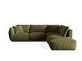 Coltar modular dreapta 4 locuri, Chris-184, Micadoni Home, 295x290x80 cm, catifea, verde deschis