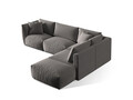 Coltar modular dreapta 4 locuri, Chris-184, Micadoni Home, 295x290x80 cm, catifea, gri