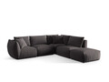 Coltar modular dreapta 4 locuri, Chris-184, Micadoni Home, 295x290x80 cm, catifea, gri inchis