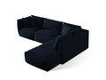 Coltar modular dreapta 4 locuri, Chris-184, Micadoni Home, 295x290x80 cm, catifea, albastru regal