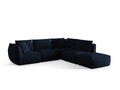 Coltar modular dreapta 4 locuri, Chris-184, Micadoni Home, 295x290x80 cm, catifea, albastru regal