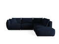 Coltar modular dreapta 4 locuri, Chris-184, Micadoni Home, 295x290x80 cm, catifea, albastru regal
