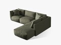 Coltar modular dreapta 4 locuri, Chris-259, Micadoni Home, 295x290x80 cm, tesatura structurata chenille, verde deschis
