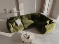 Coltar dreapta 4 locuri, Chris-184, Micadoni Home, 295x210x80 cm, catifea, verde deschis
