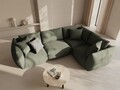 Coltar dreapta 4 locuri, Chris-259, Micadoni Home, 295x210x80 cm, tesatura structurata chenille, verde deschis