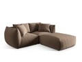 Coltar modular reversibil 4 locuri, Chris-184, Micadoni Home, 220x200x80 cm, catifea, maro deschis