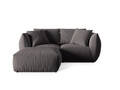Coltar modular reversibil 4 locuri, Chris-184, Micadoni Home, 220x200x80 cm, catifea, gri inchis