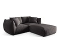 Coltar modular reversibil 4 locuri, Chris-184, Micadoni Home, 220x200x80 cm, catifea, gri inchis