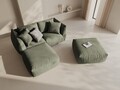 Coltar modular reversibil 4 locuri, Chris-259, Micadoni Home, 220x200x80 cm, tesatura structurata chenille, verde deschis