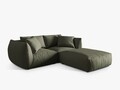 Coltar modular reversibil 4 locuri, Chris-259, Micadoni Home, 220x200x80 cm, tesatura structurata chenille, verde deschis