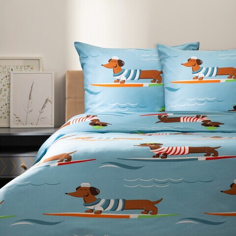 Lenjerie de pat dubla Longo, Homla, 160x200 cm, 3 piese, microfibra din poliester, multicolor