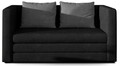 Canapea extensibila 2 locuri, ELTAP, Neva, 132x70x62 cm, lemn/poliester, negru/gri