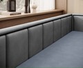 Canapea extensibila brat dreapta 3 locuri, ELTAP, Fulgeo, 214x82x77 cm, lemn/catifea din poliester, albastru inchis/gri