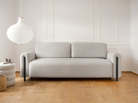 Canapea extensibila 3 locuri, ELTAP, SO-ARC-BL-03JAF, Arcadova, 244x97x97 cm, lemn/poliester, gri/negru