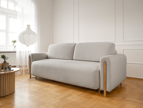 Canapea extensibila 3 locuri, ELTAP, SO-ARC-OA-03JAF, Arcadova, 244x97x97 cm, lemn/poliester, gri/stejar