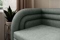 Canapea extensibila brat stanga 3 locuri, ELTAP, Fabillo, 223x86x80 cm, lemn/poliester, verde