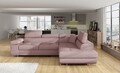 Coltar extensibil dreapta 4 locuri, ELTAP, Anton, 272x203x85 cm, lemn/poliester, roz antic