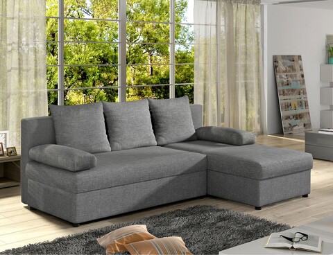 Coltar extensibil reversibil 3 locuri, ELTAP, Gino, 201x143x90 cm, lemn/poliester, gri