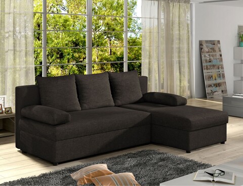 Coltar extensibil reversibil 3 locuri, ELTAP, Gino, 201x143x90 cm, lemn/poliester, maro