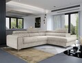 Coltar extensibil dreapta 4 locuri, ELTAP, Lau-27, Laurence, 278x205x92 cm, lemn/poliester, bej inchis