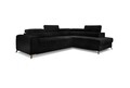 Coltar extensibil dreapta 4 locuri, ELTAP, Lau-39, Laurence, 278x205x92 cm, lemn/poliester, negru