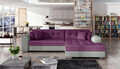 Coltar extensibil dreapta 4 locuri, ELTAP, Sorento, 296x194x78 cm, lemn/poliester, violet/gri