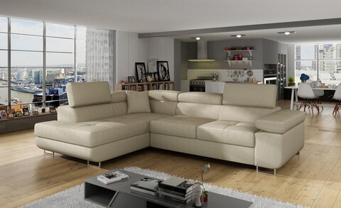 Coltar extensibil stanga 4 locuri, ELTAP, Anton, 272x203x85 cm, lemn/poliester, bej